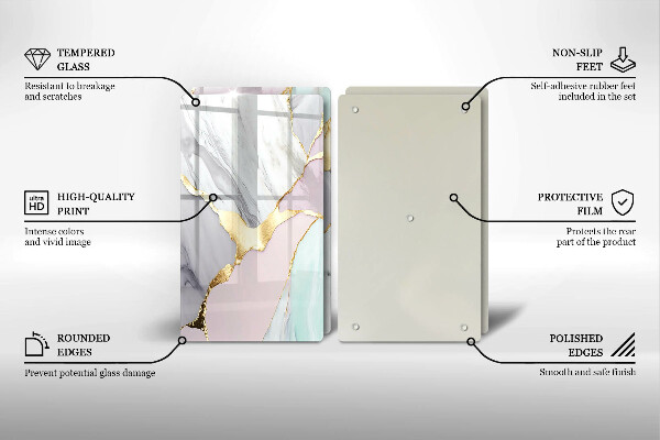 Sklo za varnú dosku Pastelový mramor