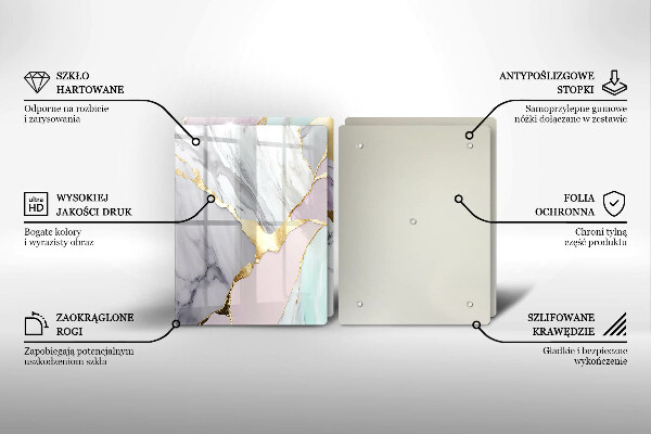 Sklo za varnú dosku Pastelový mramor