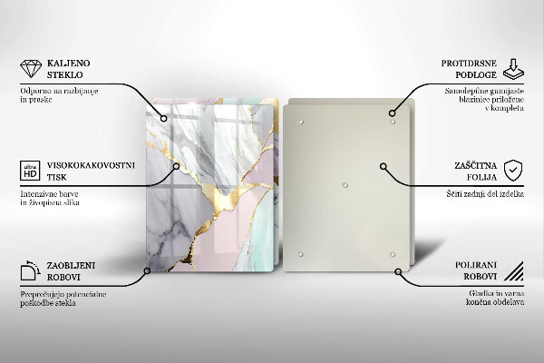 Sklo za varnú dosku Pastelový mramor