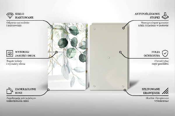 Sklo za varnú dosku Maľované rastliny