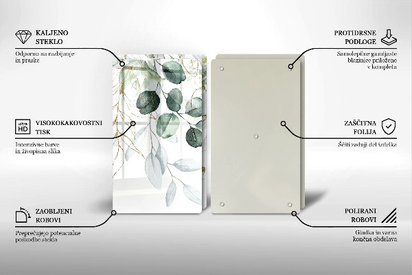 Sklo za varnú dosku Maľované rastliny