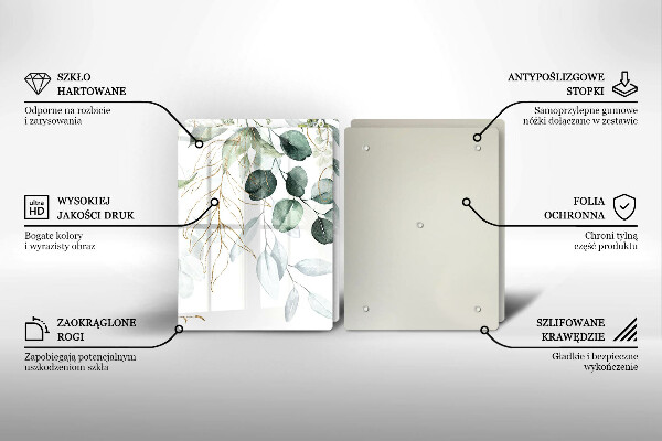 Sklo za varnú dosku Maľované rastliny