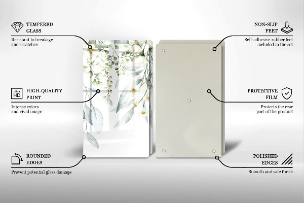 Sklo za varnú dosku Akvarelové rastliny