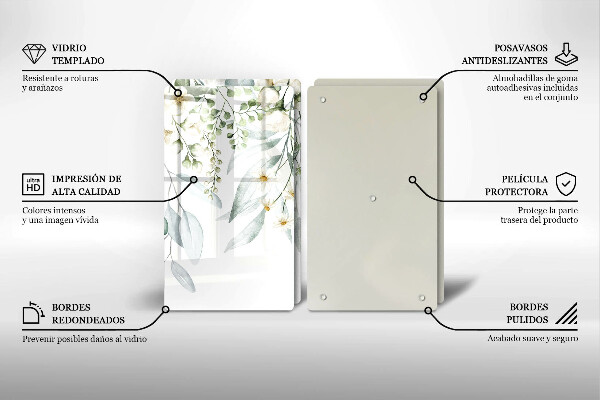 Sklo za varnú dosku Akvarelové rastliny