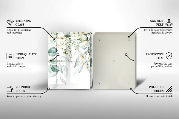 Sklo za varnú dosku Akvarelové rastliny