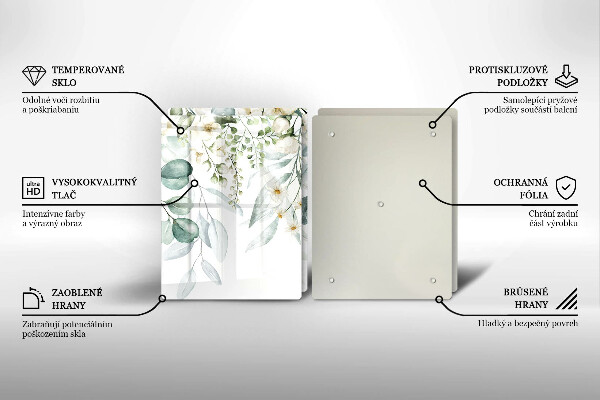 Sklo za varnú dosku Akvarelové rastliny