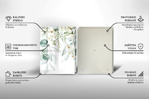 Sklo za varnú dosku Akvarelové rastliny