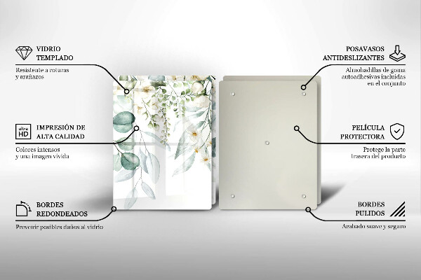 Sklo za varnú dosku Akvarelové rastliny