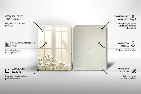 Sklo za varnú dosku Sadrové boho kvety