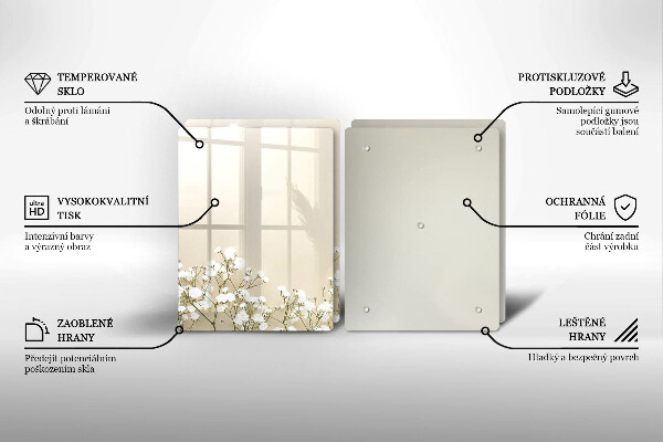 Sklo za varnú dosku Sadrové boho kvety