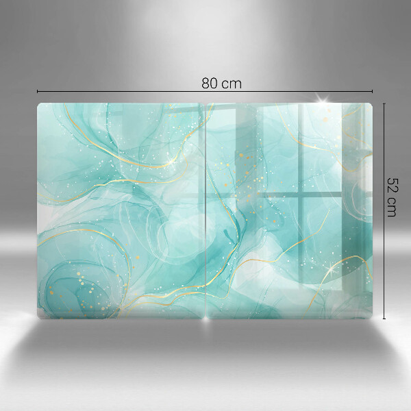 Sklo za varnú dosku Modrá a zlatá abstrakcia