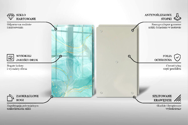 Sklo za varnú dosku Modrá a zlatá abstrakcia