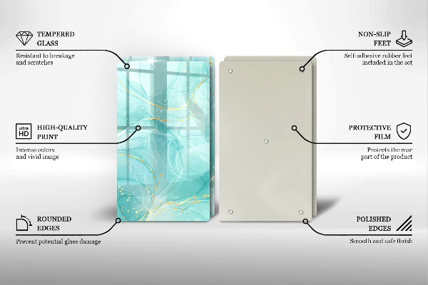 Sklo za varnú dosku Modrá a zlatá abstrakcia