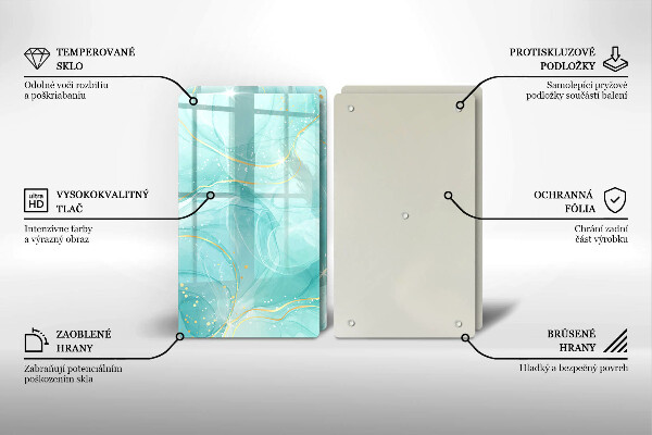 Sklo za varnú dosku Modrá a zlatá abstrakcia