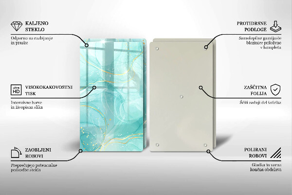 Sklo za varnú dosku Modrá a zlatá abstrakcia