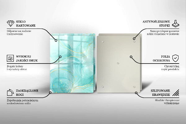 Sklo za varnú dosku Modrá a zlatá abstrakcia