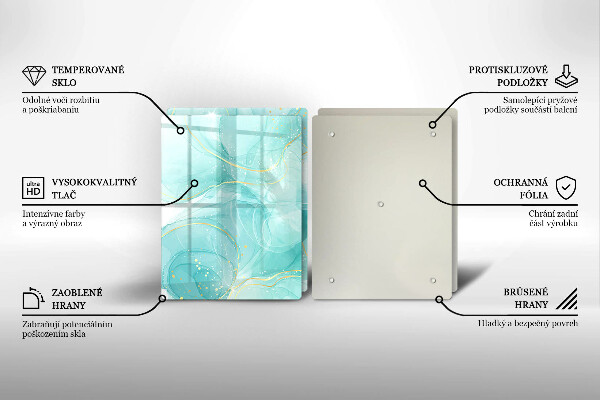 Sklo za varnú dosku Modrá a zlatá abstrakcia
