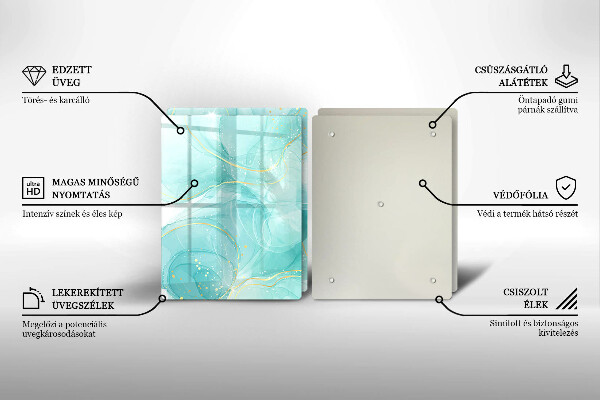Sklo za varnú dosku Modrá a zlatá abstrakcia