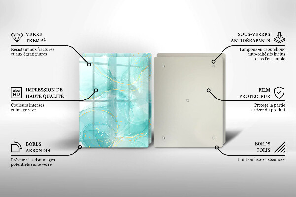 Sklo za varnú dosku Modrá a zlatá abstrakcia