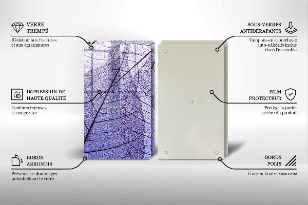 Sklo za varnú dosku Listy so žilami