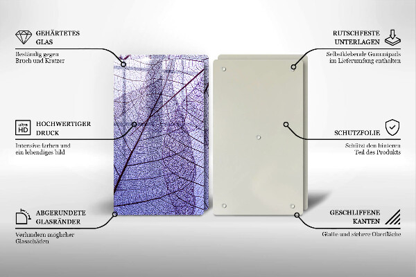 Sklo za varnú dosku Listy so žilami