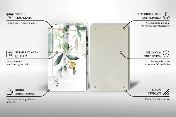 Sklo za varnú dosku Akvarelové listy