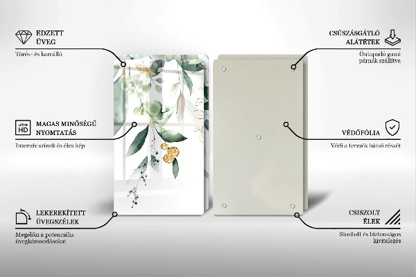 Sklo za varnú dosku Akvarelové listy