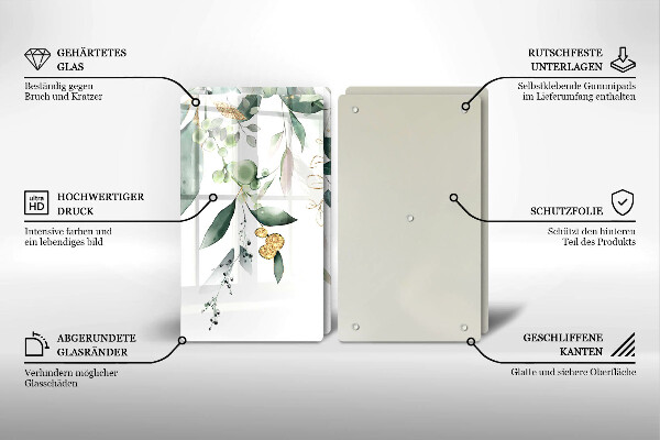 Sklo za varnú dosku Akvarelové listy