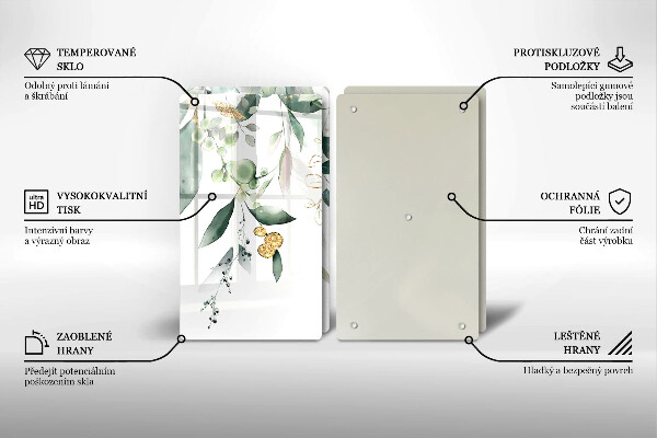Sklo za varnú dosku Akvarelové listy