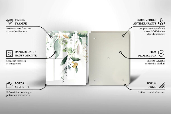 Sklo za varnú dosku Akvarelové listy