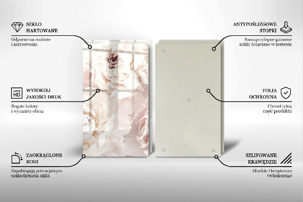 Sklo za varnú dosku Pastelové pivonky