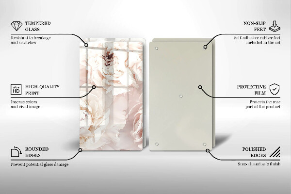 Sklo za varnú dosku Pastelové pivonky