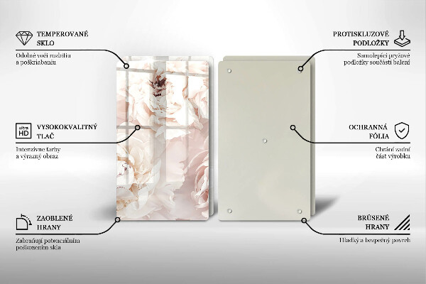 Sklo za varnú dosku Pastelové pivonky