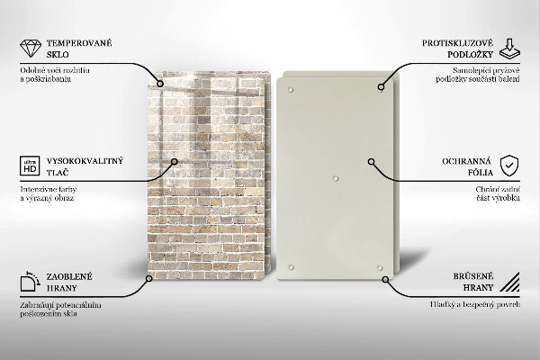 Sklo za varnú dosku Svetlá tehlová stena