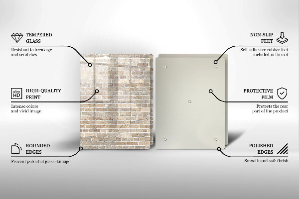 Sklo za varnú dosku Svetlá tehlová stena