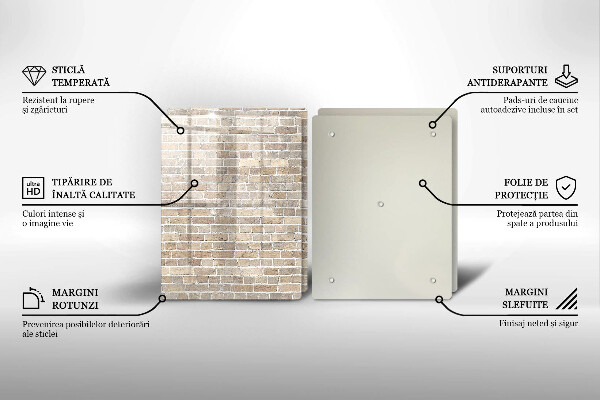 Sklo za varnú dosku Svetlá tehlová stena