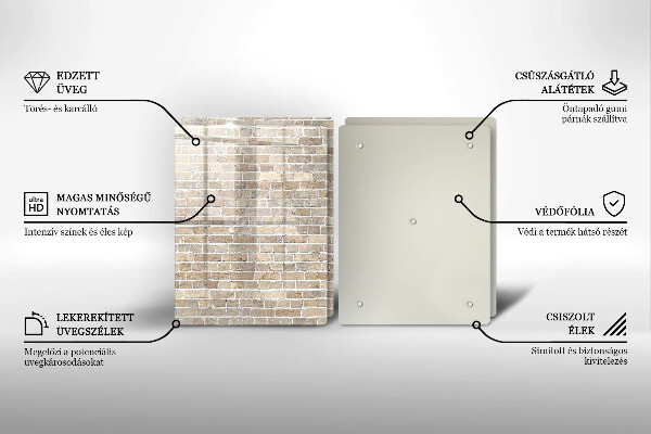 Sklo za varnú dosku Svetlá tehlová stena