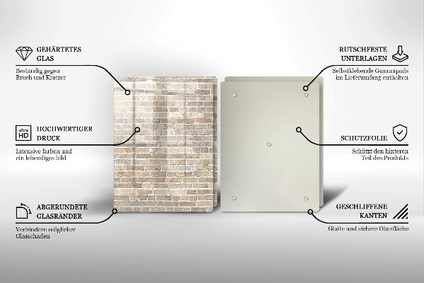 Sklo za varnú dosku Svetlá tehlová stena