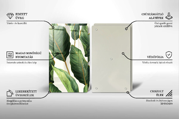 Sklo za varnú dosku Banánové listy
