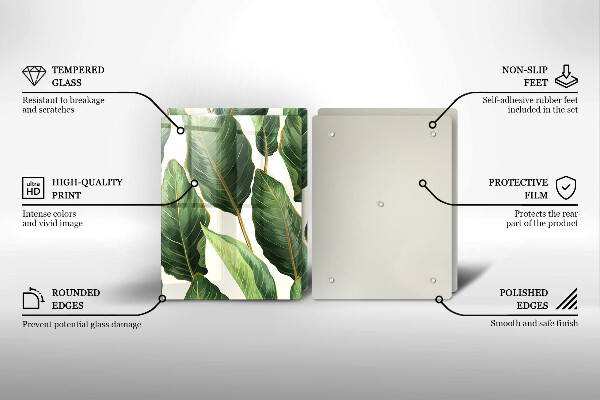 Sklo za varnú dosku Banánové listy