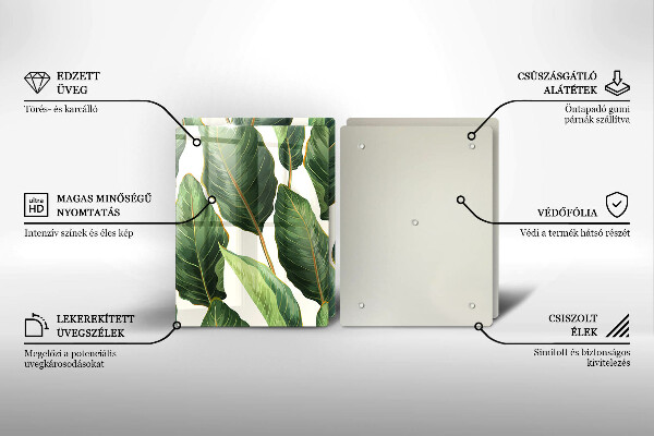 Sklo za varnú dosku Banánové listy