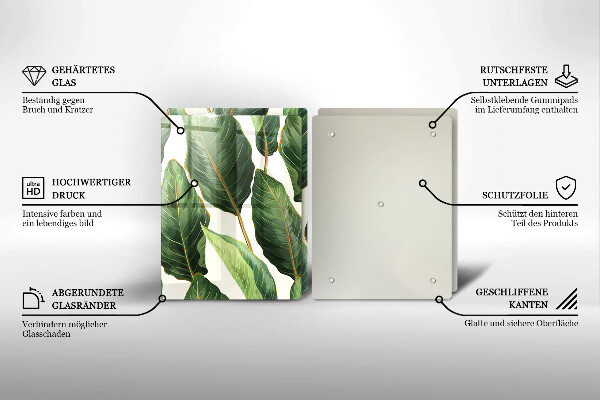 Sklo za varnú dosku Banánové listy