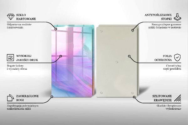 Sklo za varnú dosku Pastelové perie