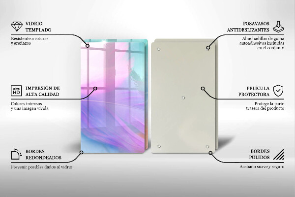 Sklo za varnú dosku Pastelové perie