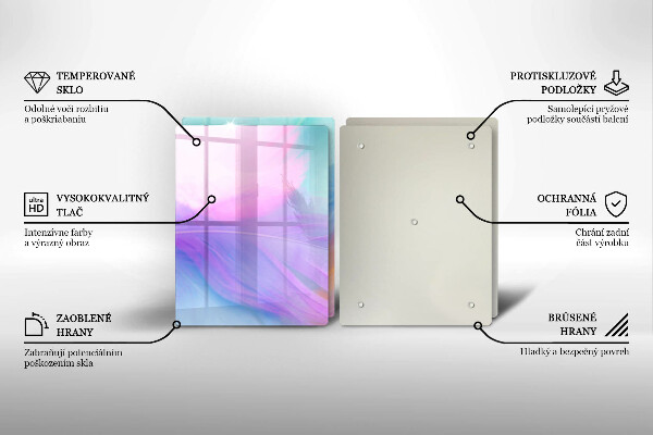 Sklo za varnú dosku Pastelové perie