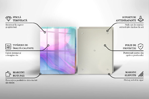 Sklo za varnú dosku Pastelové perie