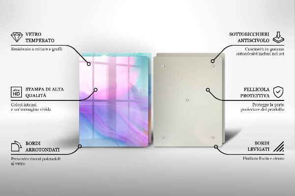 Sklo za varnú dosku Pastelové perie