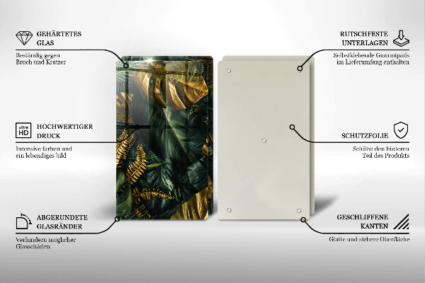 Kryt na stenu pri sporáku Zlaté listy monstera