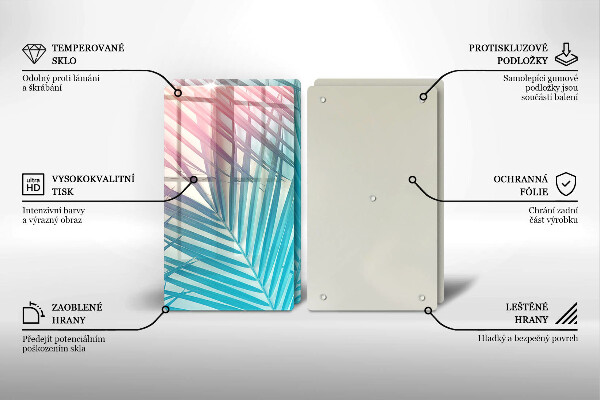 Sklo za varnú dosku Pastelové listy