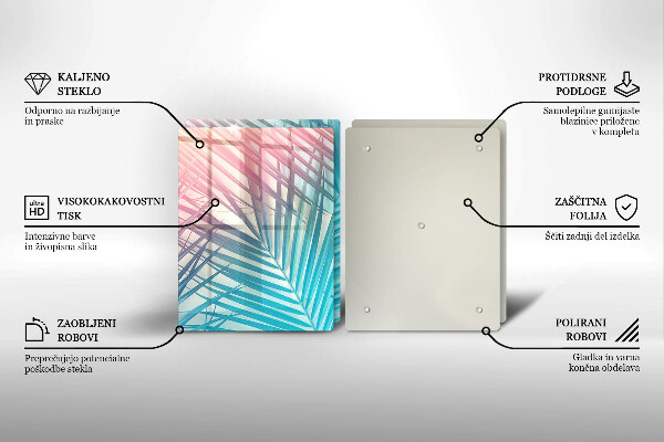 Sklo za varnú dosku Pastelové listy